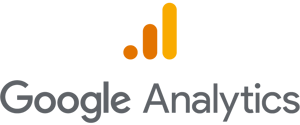 Google Analytics logo featuring three ascending orange bars above the words 